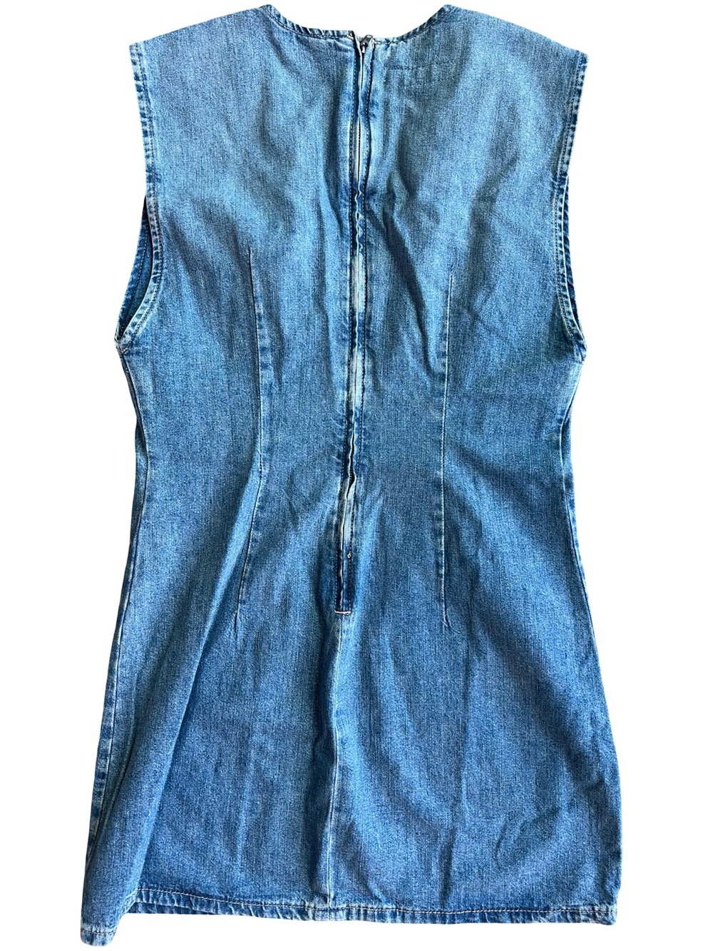 NWT Zara TRF Light Blue Denim
Sleeveless Short Dress with Mirrors Size Med - Picture 8 of 10